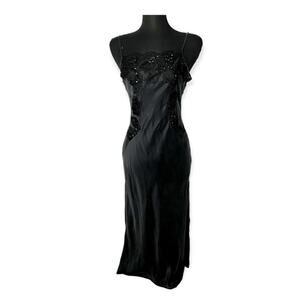 Victoria's Secret Black Maxi Lingerie Slip Dress Size Small
